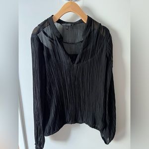 WHBM long sleeve sheer blouse